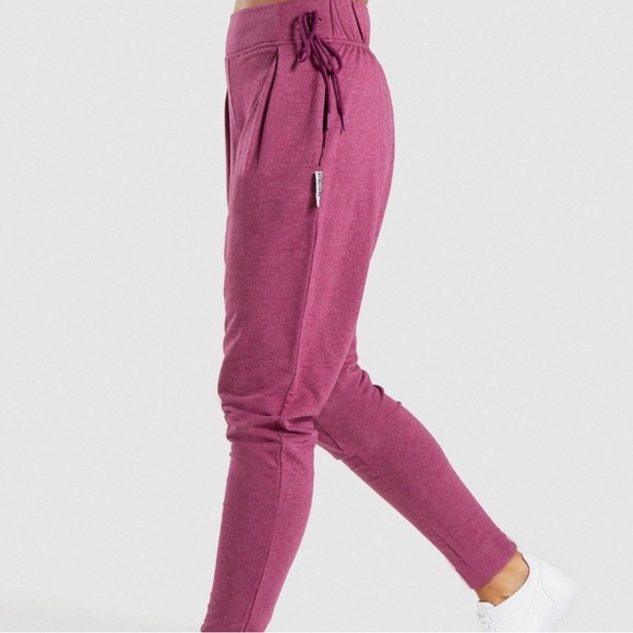 CYBER SALE🕊️Gymshark Maroon Ribbon Tie Waist Harem Athletic Lounge Jogger Pants - Picture 2 of 4